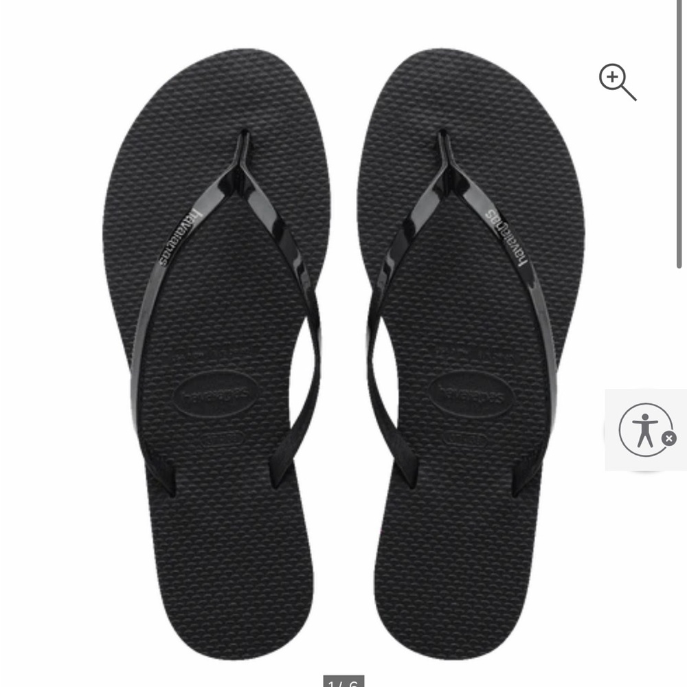 Havaianas Black Sandals with Metallic Straps